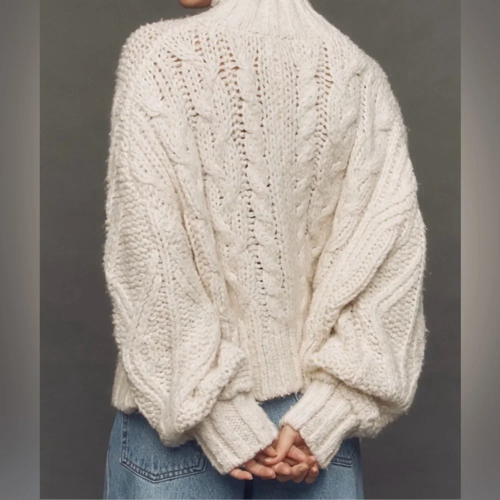 NWT ANTHROPOLOGIE Fisherman Sweater ~ Size Small - Picture 4 of 6